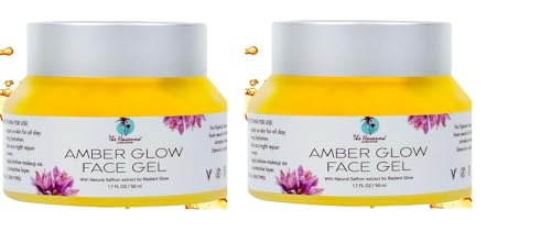 Havanna Amber Glow Face Gel with Natural Saffron - 100% Natural Aloe Vera & Water Based Formula for Skin Brightening & Winter Glow - 50ml (Pack of 2) | Perfect for Dry Skin Care & Nighttime Hydration Routine