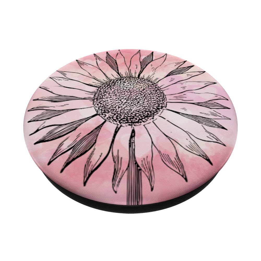 Pink Sunflower Phone Grip - Adhesive PopSocket Holder for Cell Phones | Cute Phone Accessory for Girls, Women | Perfect for Selfies, Video Calls & Secure Grip