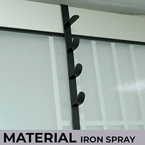 Homestic 5-Tier Over The Door Hanger - Space Saving Clothes & Towel Organizer with Sturdy Iron Spray Coating - Easy No Drill Installation for Bathroom, Bedroom, Closet (3 Pack, Black) - Perfect for Small Spaces & Apartment Living