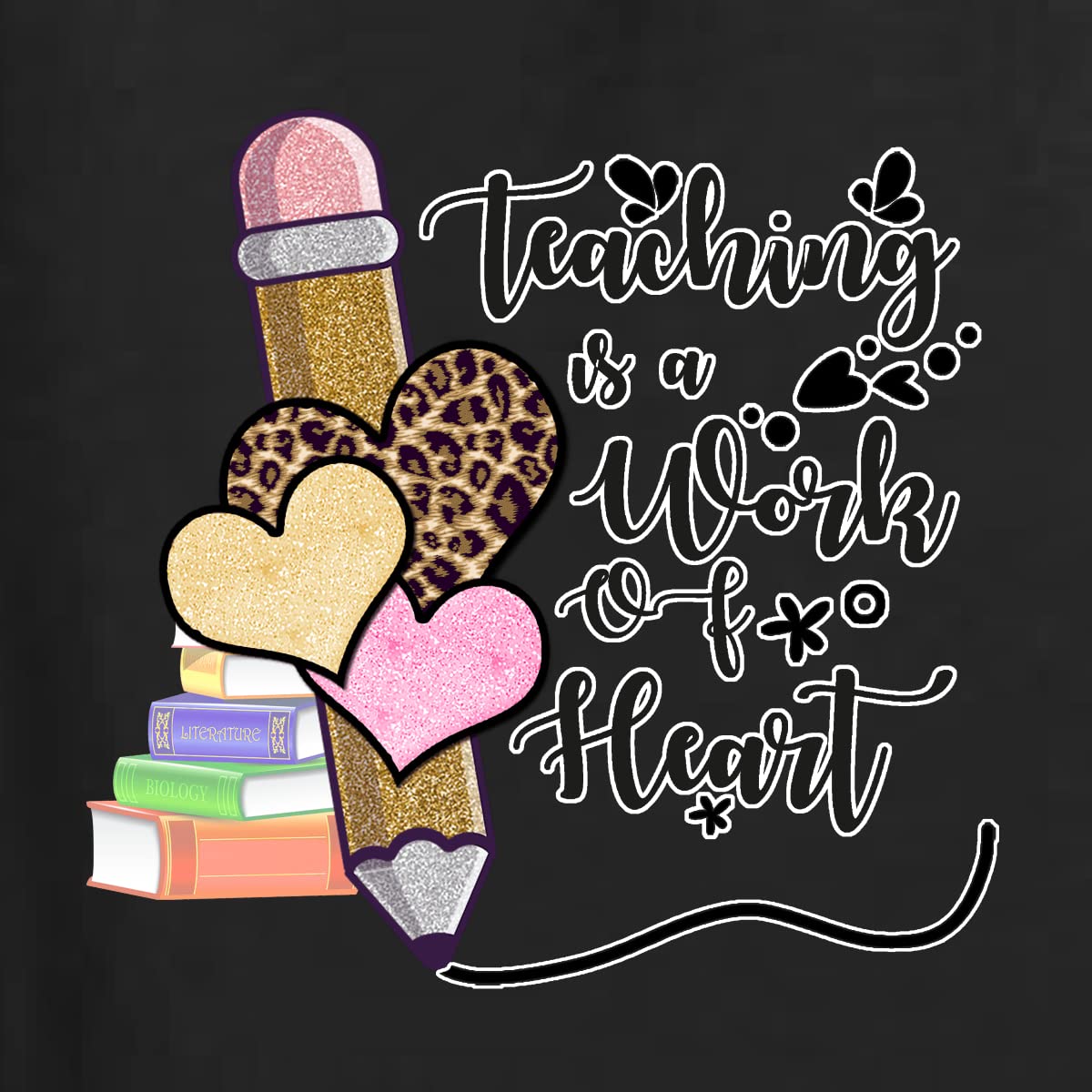 Wild Bobby Teaching is a Work of Heart Pop Culture Graphic T-Shirt for Men - Funny Teacher Apparel & Gift for Educators