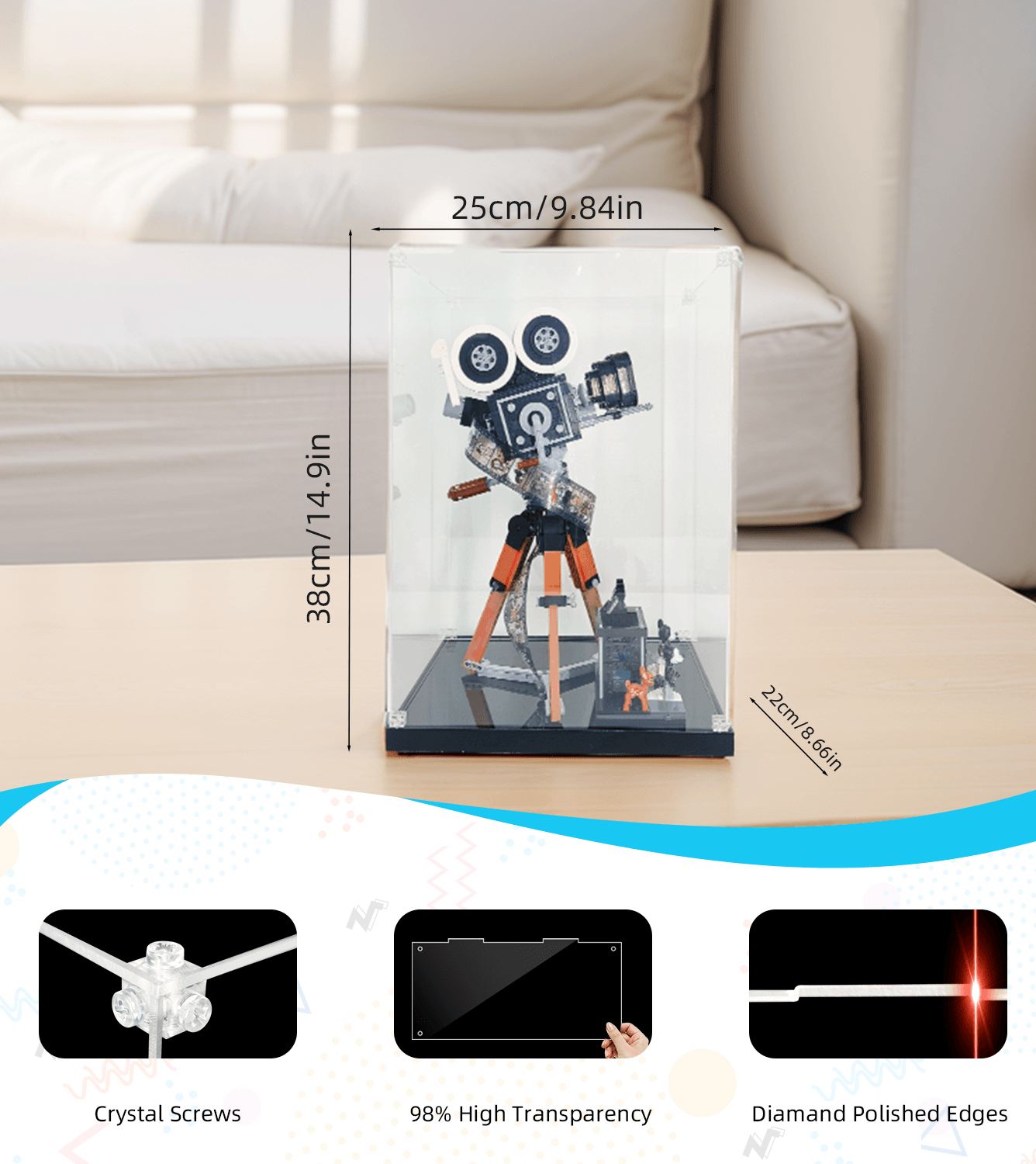 LEGO Walt Disney Tribute Camera 43230 Display Case - Premium Acrylic Showcase for Collectible LEGO Sets - Perfect for Home Decor, Office Display & Gift Giving
