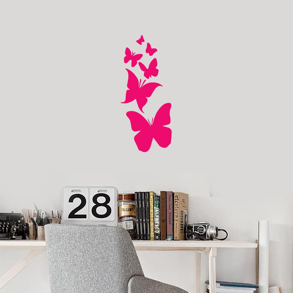 Premium Waterproof Vinyl Butterfly Decal Stickers (Pink, Set of 2) - Laptop, Phone, Helmet, Car Window, Mug, Wall Decor - Perfect for DIY Home & Office Decoration, Gift Ideas