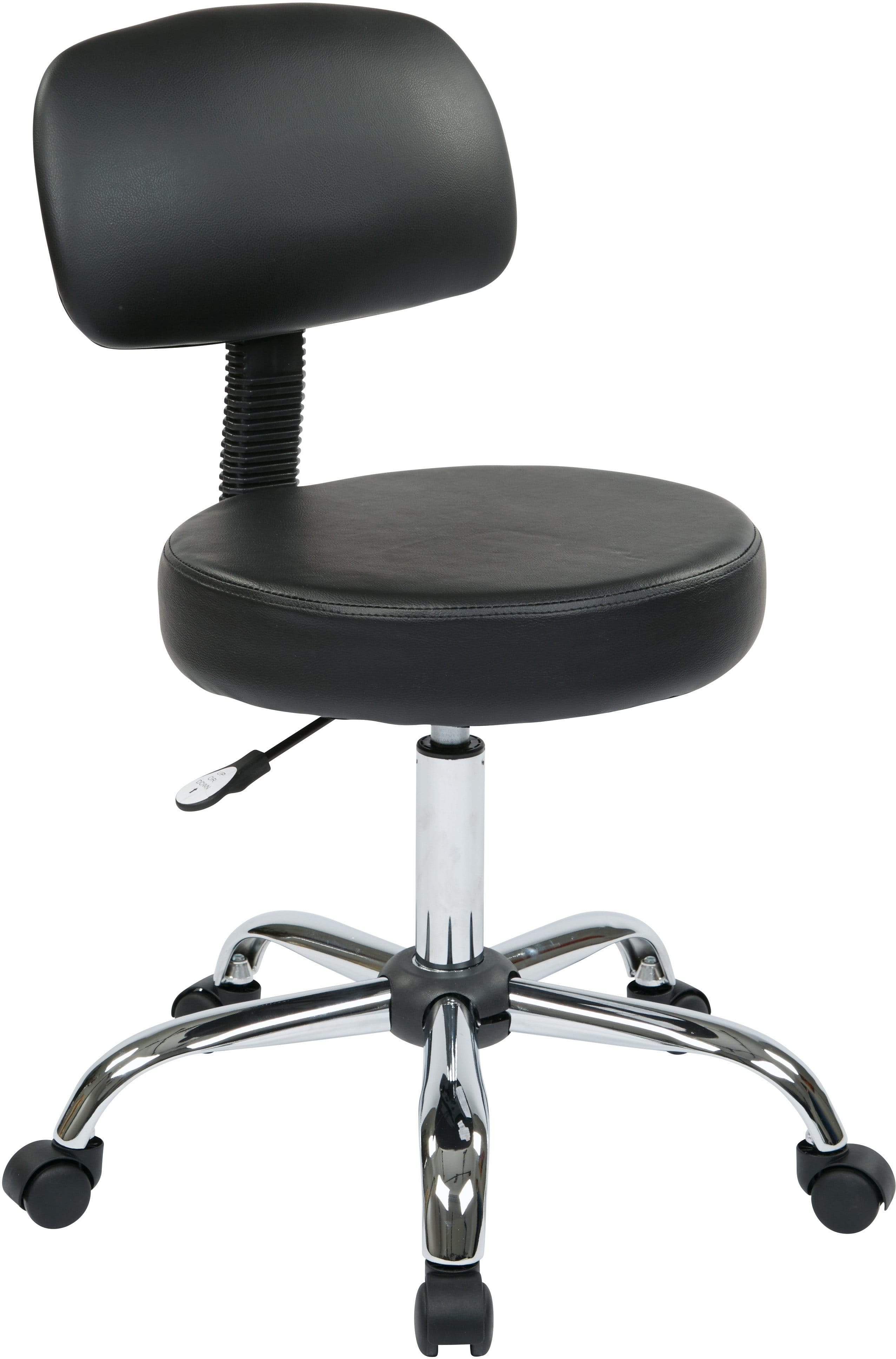 Office Star Work Smart Vinyl Value Office Stool [ST235V] - Ergonomic Adjustable Height Rolling Stool for Home Office, Computer Desk, and Workstation
