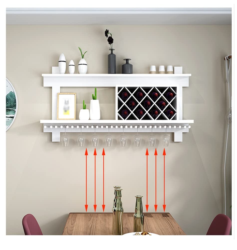 Wall Mounted Wine Rack - Wooden Glass Holder for Kitchen & Bar Decor