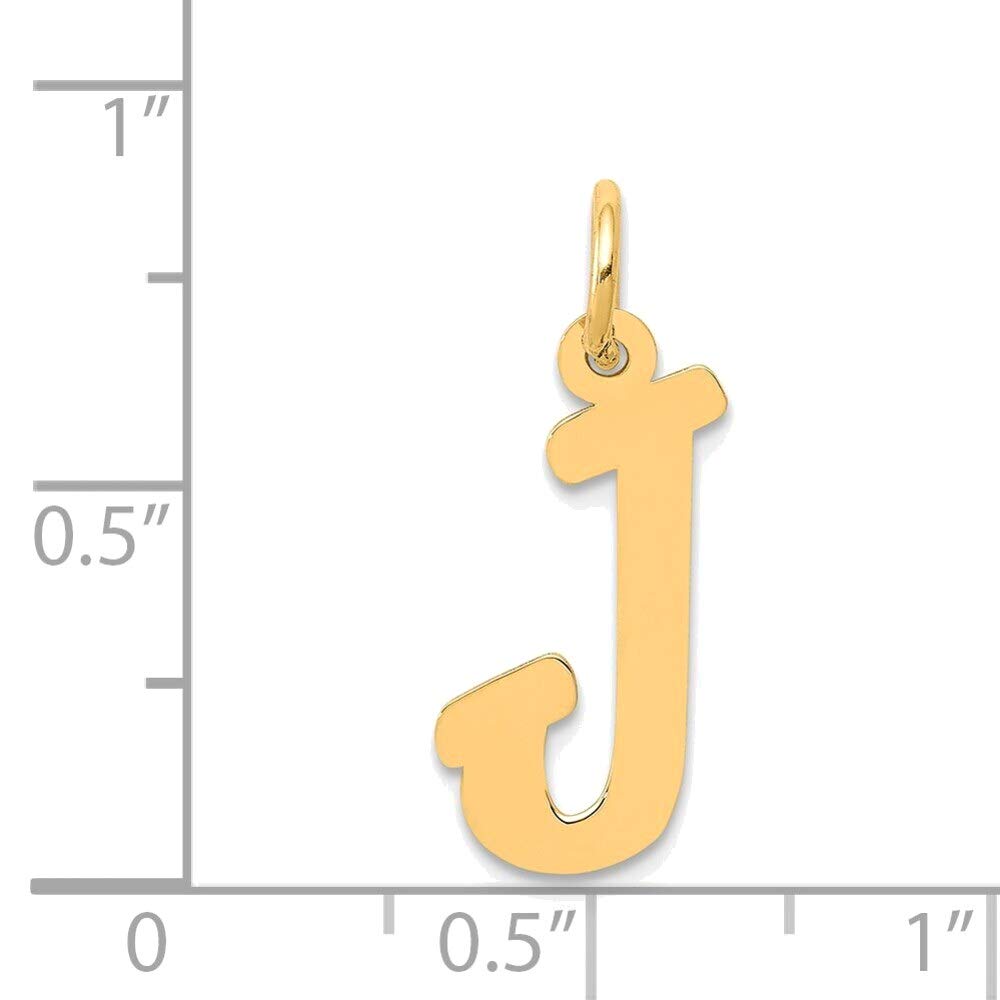 Bonyak 14K Yellow Gold Medium Script Initial J Charm Necklace - Personalized Name Jewelry for Women, Perfect Gift for Birthday, Anniversary & Valentine's Day