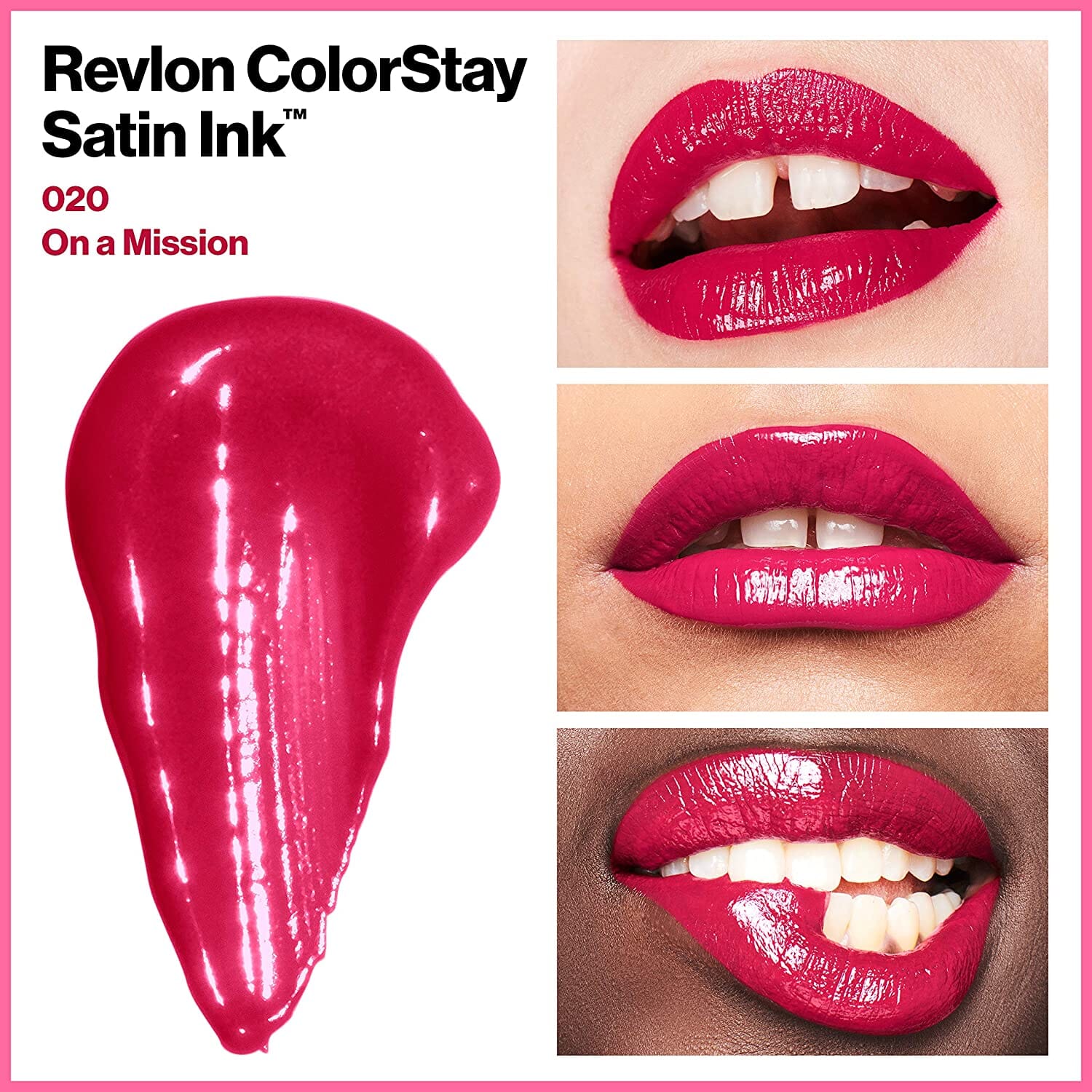 Revlon ColorStay Satin Ink Liquid Lipstick - On a Mission Shade #20, Long-Lasting Matte Finish, Vegan & Cruelty-Free - Perfect for Date Night, Parties & Everyday Wear
