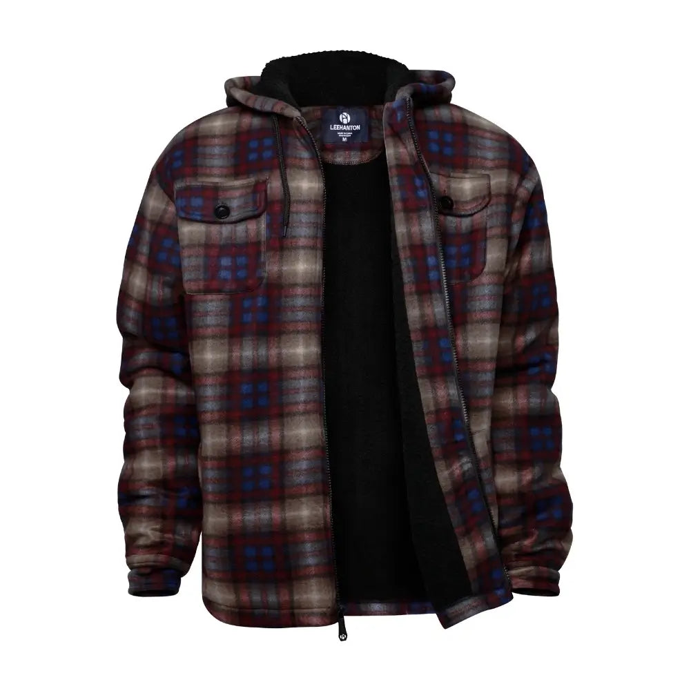 Men's Plaid Sherpa Lined Jacket - Warm Winter Flannel Shirt Jacket for Outdoor Activities & Casual Wear
