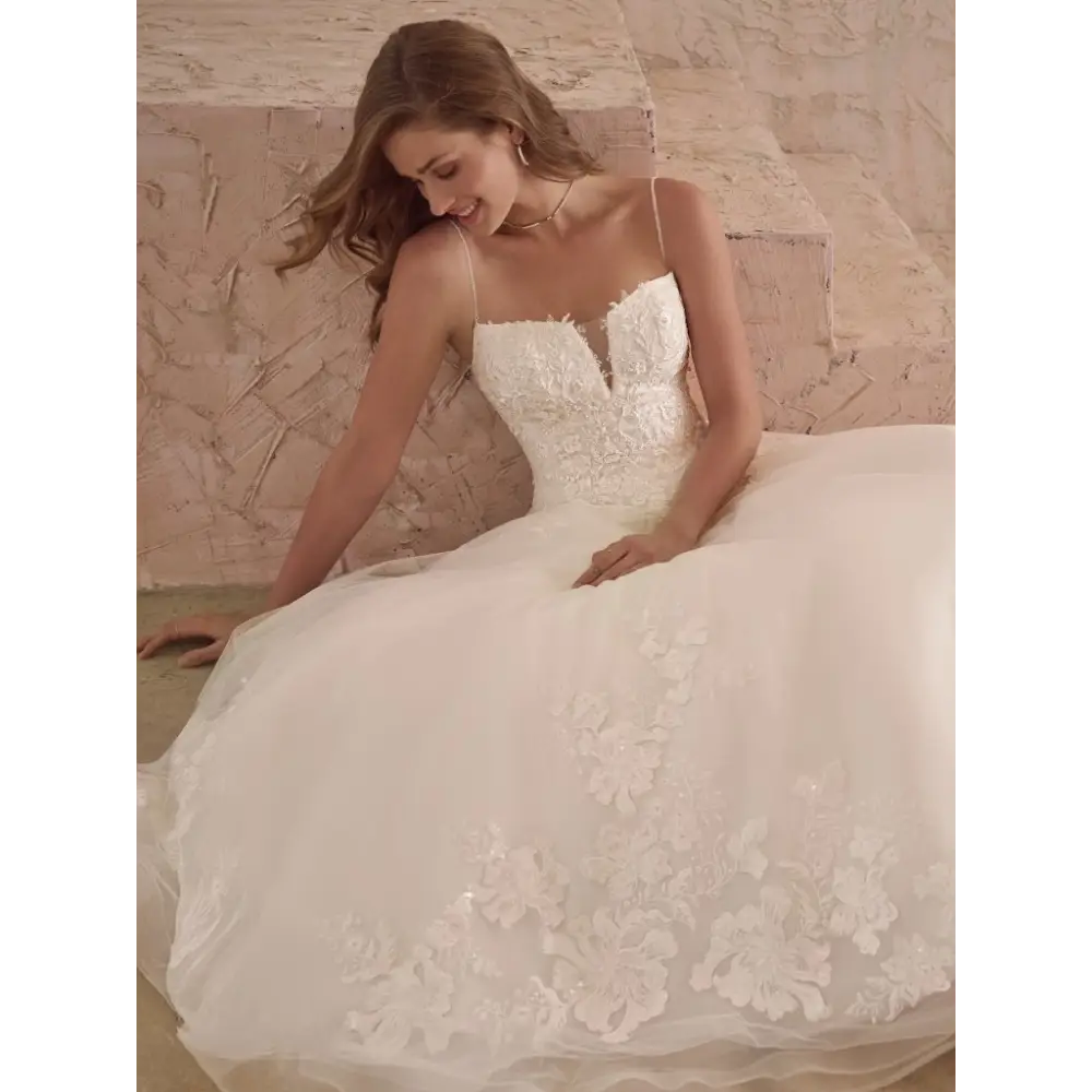 Maggie Sottero Casey Wedding Dress - Elegant Lace Bridal Gown for Bride | Perfect for Church Ceremony, Beach Wedding, and Formal Reception