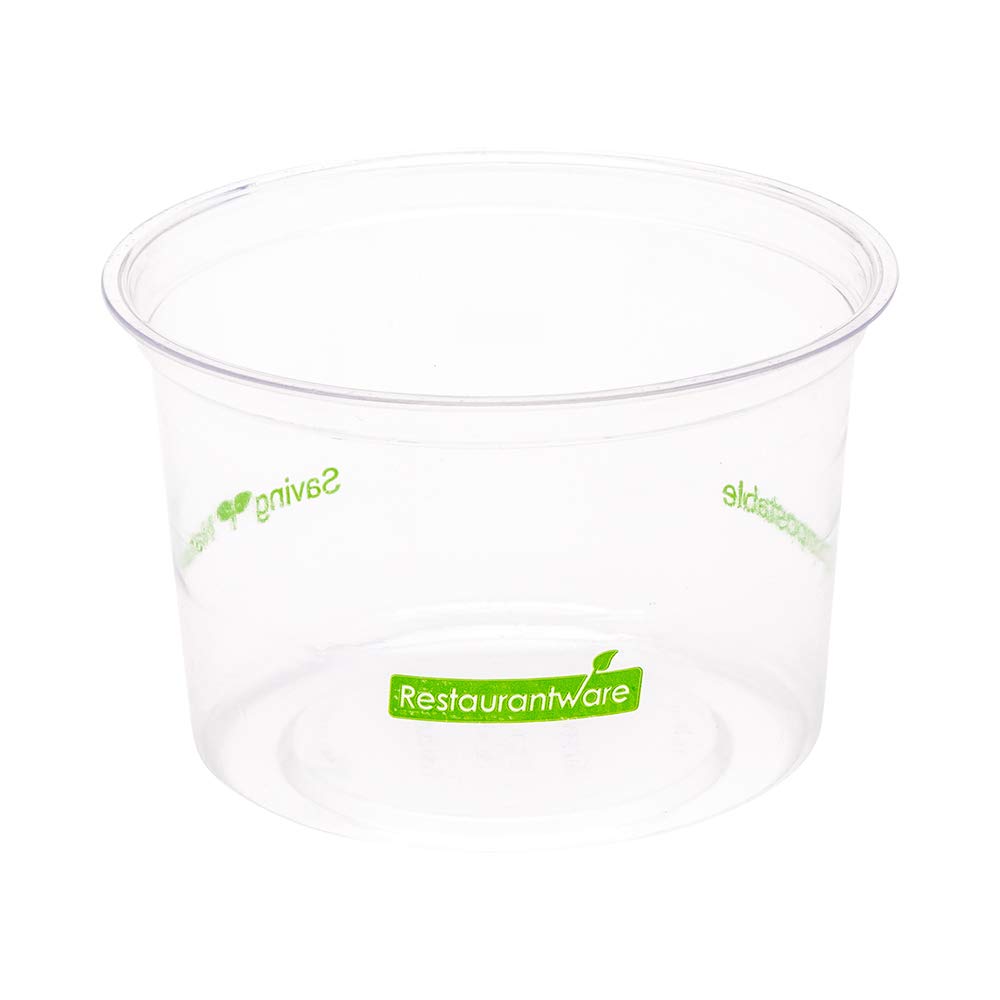 Restaurantware Basic Nature 16oz Deli Containers - 500 Pack PLA Plastic Disposable Food Storage Containers for Meal Prep, Snacks, Salads & Desserts | Eco-Friendly Takeout Containers for Restaurants, Catering & Home Use