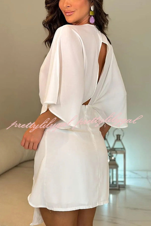 Stylish Solid Color V-Neck Half Sleeve Casual Mini Dress for Women | Summer Fashion, Beach Wear & Party Outfit