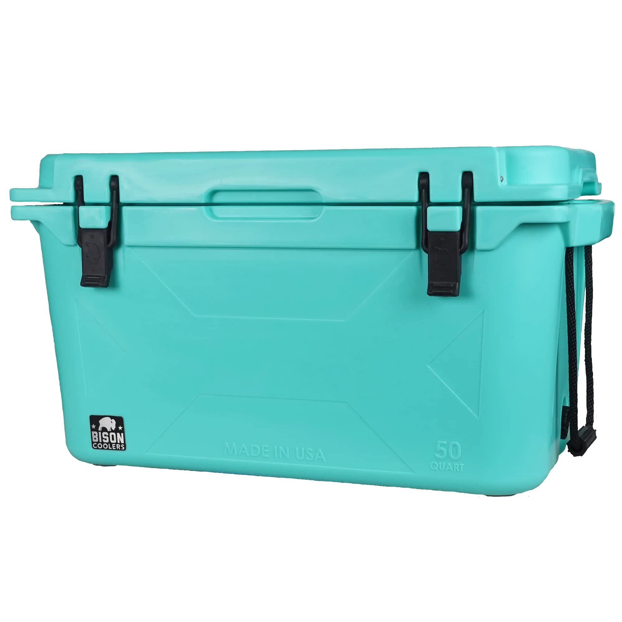 BISON COOLERS Rotomolded Cooler - Heavy Duty Hard Shell Ice Chest with Double Insulated Walls | Extreme Durability for Camping, Fishing & Outdoor Adventures | Made in USA | Perfect for Beach, Tailgating & RV Trips