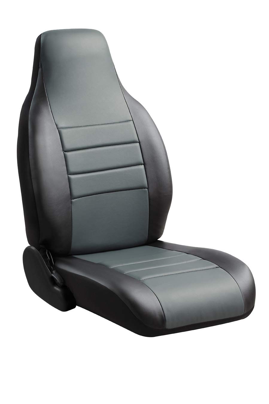 FIA SL69-52 Gray Custom Fit Front Seat Covers for Bucket Seats - Premium Leatherette Material (Black with Gray Center Panel) - Perfect for Cars, Trucks & SUVs - Protect & Upgrade Your Vehicle Interior