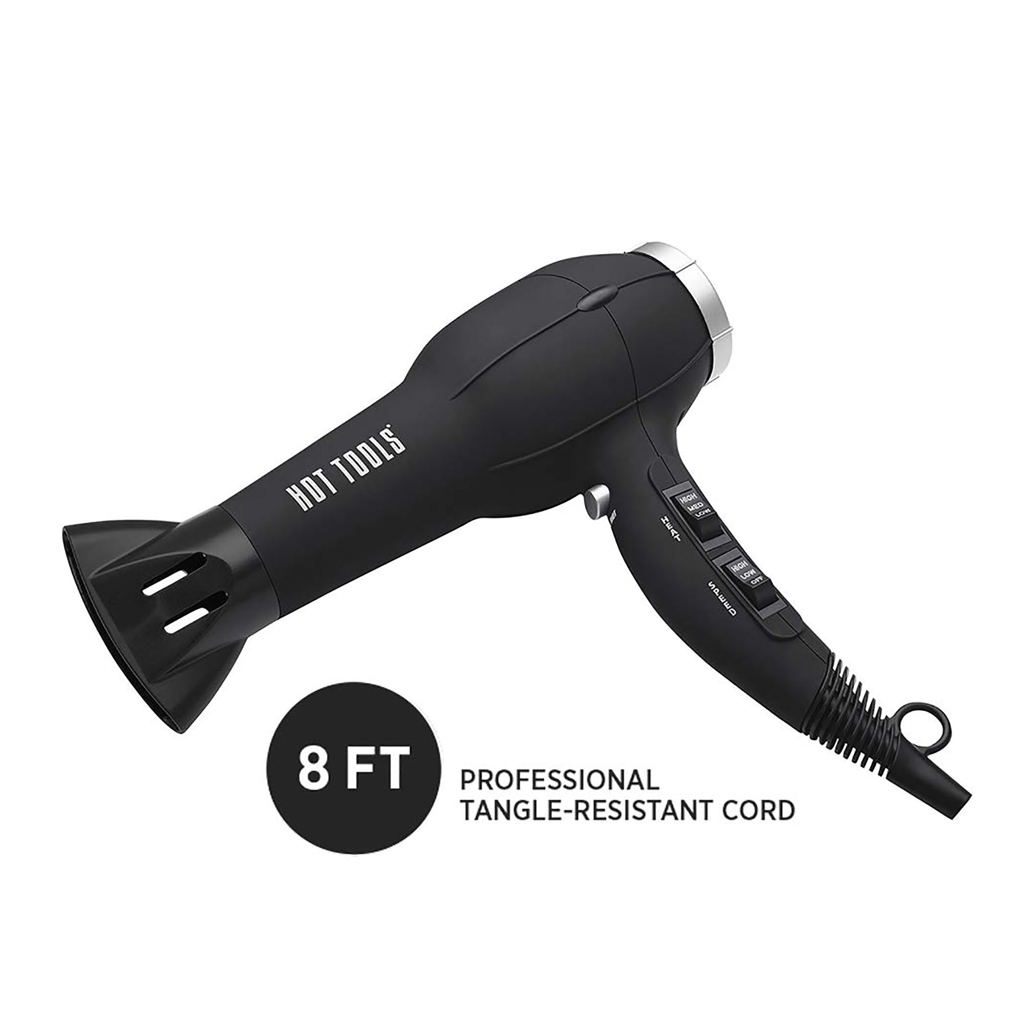 Hot Tools Ionic Turbo Salon Hair Dryer - Professional Blow Dryer for Fast Drying, Frizz Control & Shine - Perfect for Home & Salon Use (Black)