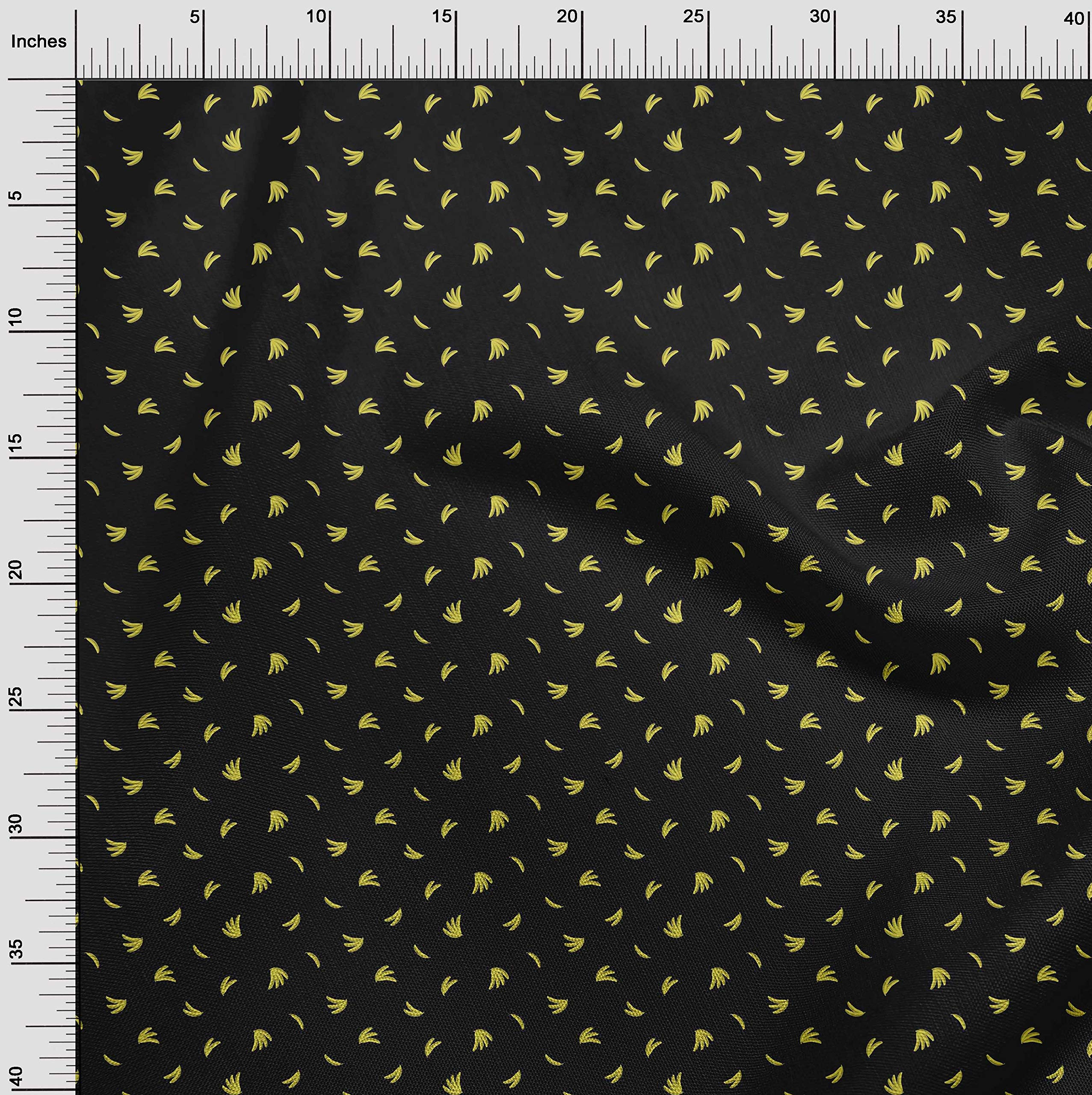oneOone Cotton Flex Fabric - Banana Fruit Print Sewing Material 40 Inch Wide | Soft Stretchy Fabric for DIY Crafts, Quilting & Apparel Making