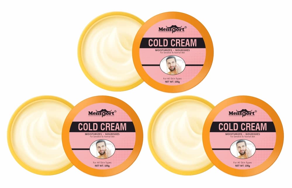 Men's Herbal Cold Cream for Winter - Face, Body & Hand Moisturizer, Non-Greasy, Paraben-Free, 3 Pack (300g) | Dry Skin Relief for Men, Ideal for Cold Weather & Outdoor Activities