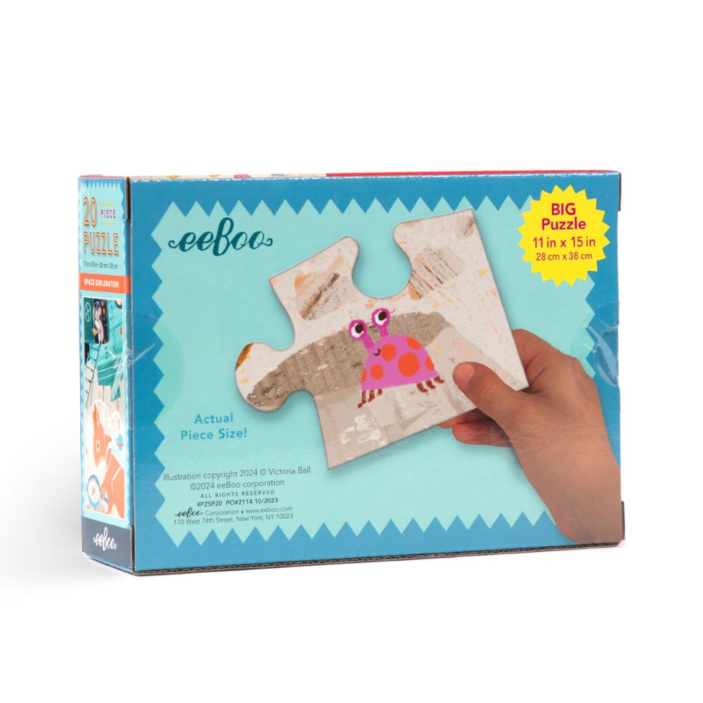 eeBoo Space Exploration 20-Piece Jigsaw Puzzle for Kids - Educational STEM Toy for Learning Planets & Solar System - Perfect for Classroom, Birthday Gifts & Family Game Night