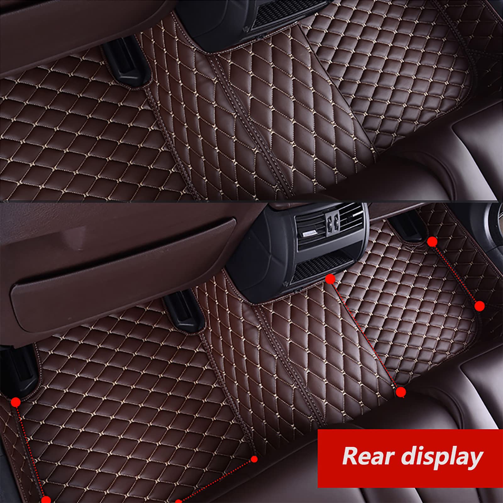 Custom Fit Car Floor Mats for Hyundai Sonata 2020-2023 - Premium Leather All-Weather Non-Slip Waterproof Full Coverage Carpet Mats (Right-Hand Drive, K-Grey) | Perfect for Daily Commuting, Road Trips & All-Season Protection