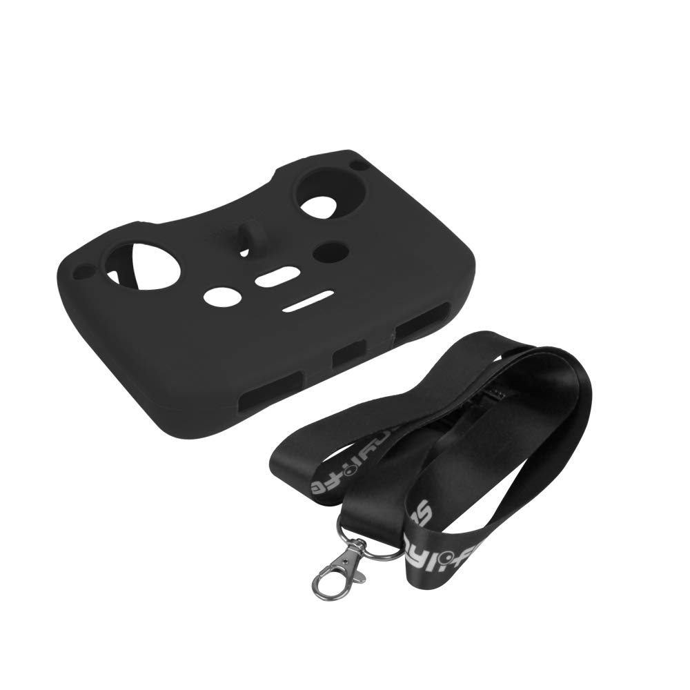 DJI Mavic Air 2 Remote Controller Cover - Silicone Protective Case with Lanyard (Black) for Safe Drone Flying