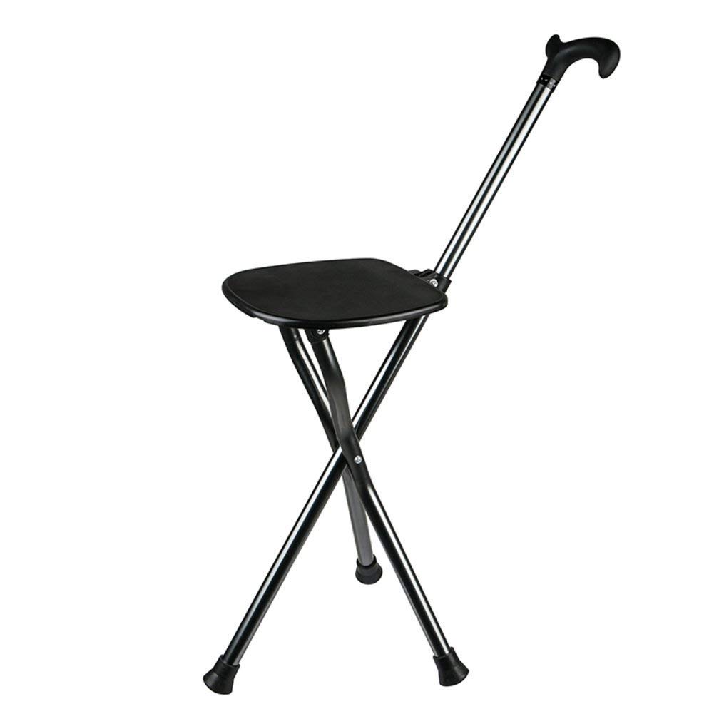 Foldable Cane Seat with 3 Legs - Multi-Functional Walking Stick & Portable Hiking Chair for Seniors - Durable Mobility Aid for Elderly, Outdoor Adventures & Daily Support