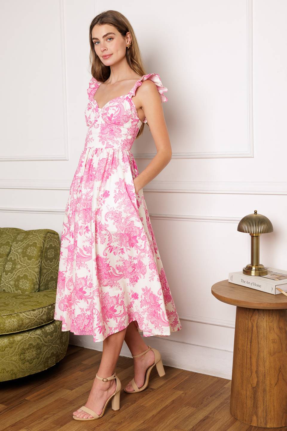 Stylish Pink Midi Dress for Women - Perfect for Brunch, Shopping & Casual Outings