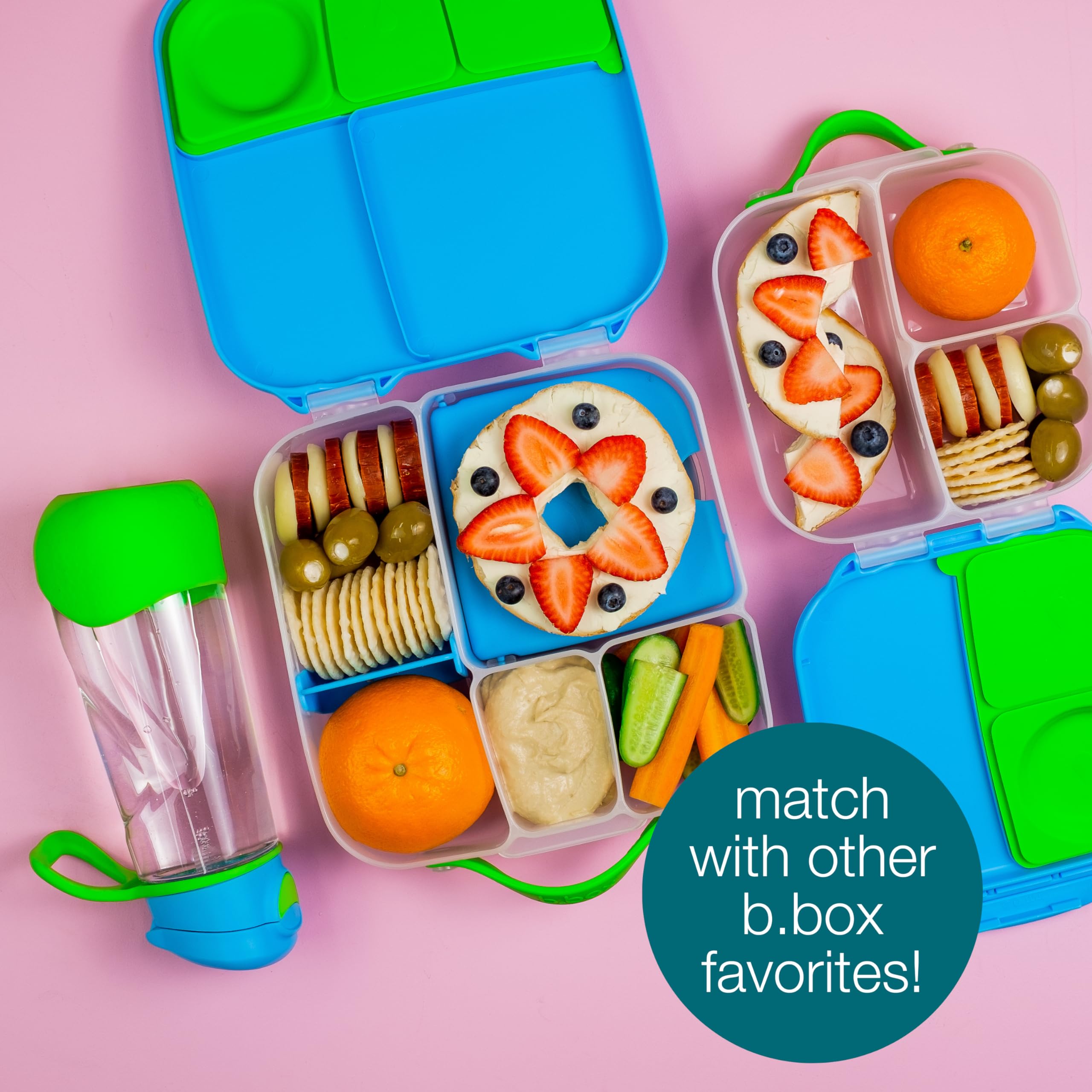 Bento Lunch Box for Kids - Large 8.5 Cup Capacity with 4 Compartments (2 Leak-Proof), Removable Divider & Gel Pack | Perfect for School, Picnics & Travel | Ideal for Big Eaters Age 3+ | Durable Kids Lunch Container