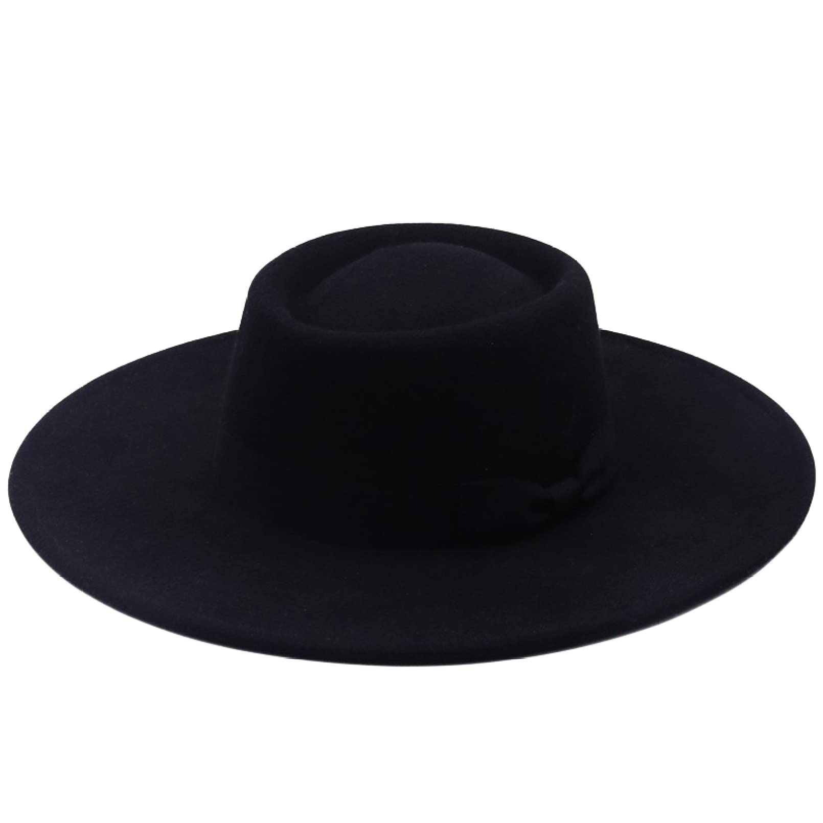Elegant Women's Wool Felt Fedora Hat with Wide Brim & Bowknot - Vintage Panama Style for Casual Outfits, Parties & Outdoor Events