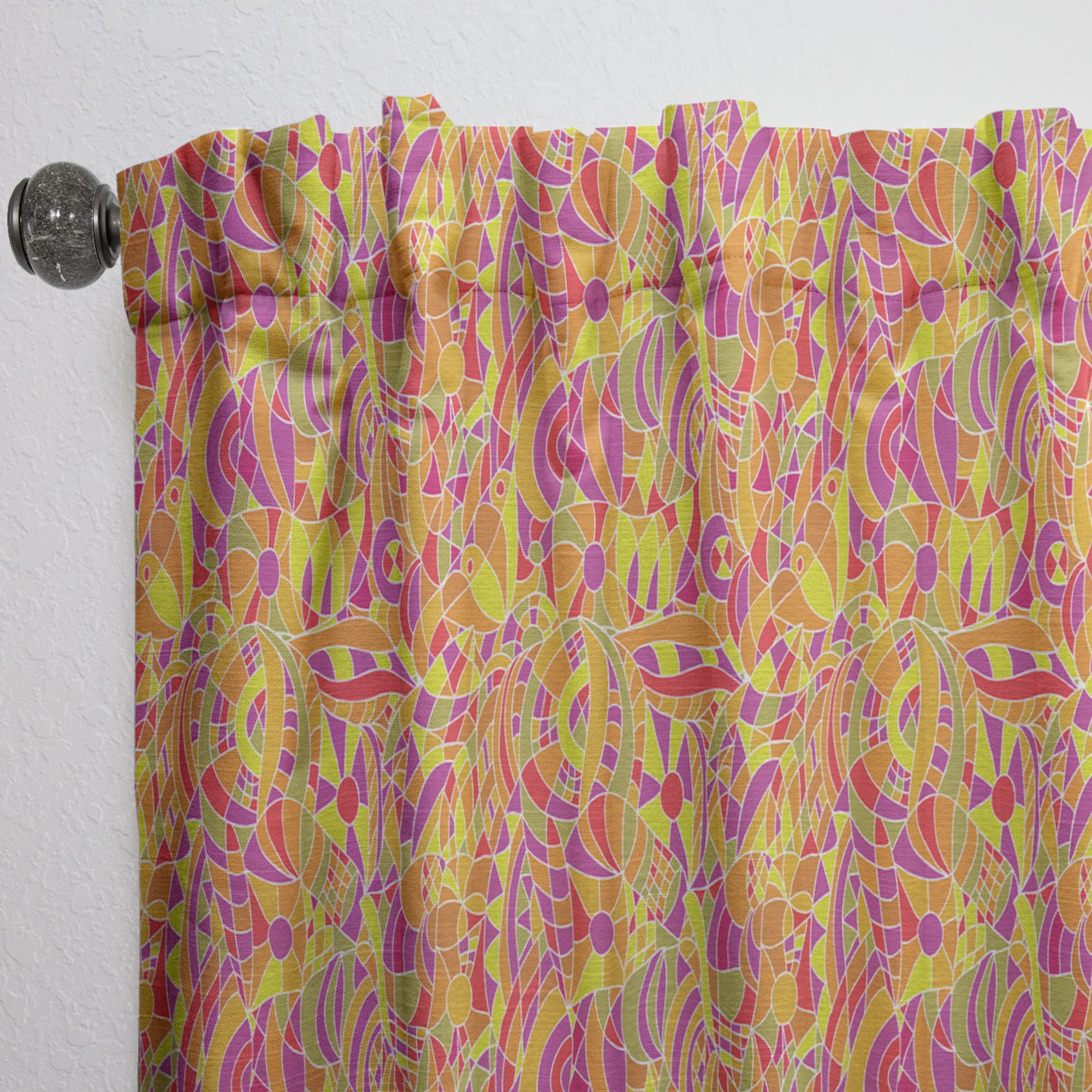 DesignQ Hand-Painted Abstract Pattern Thermal Insulated Curtains - Single Panel 52x120 Inches - Elegant Drapes for Bedroom & Living Room - Perfect for Home Decor & Light Control