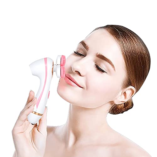 Rechargeable Electric Silicone Face Wash Brush - Deep Cleansing Pore Cleaner & Massage Beauty Tool for Women & Men (Pink) | Perfect for Daily Skincare Routine & Travel