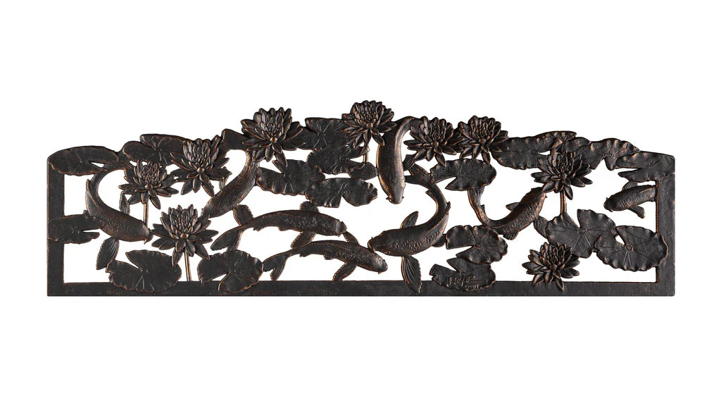 Premium Outdoor Koi Bench - Waterproof Teak Wood Garden Bench for Patio, Pond & Backyard - Perfect for Relaxing by Your Koi Fish Pond or Garden Oasis
