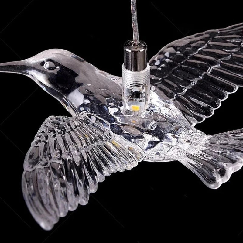 Elegant Bird Spiral Long LED Chandelier - Modern Crystal Ceiling Light Fixture for Staircase, Foyer, Entryway, Living Room & Dining Room | Energy Saving Dimmable Lighting for Home Decor