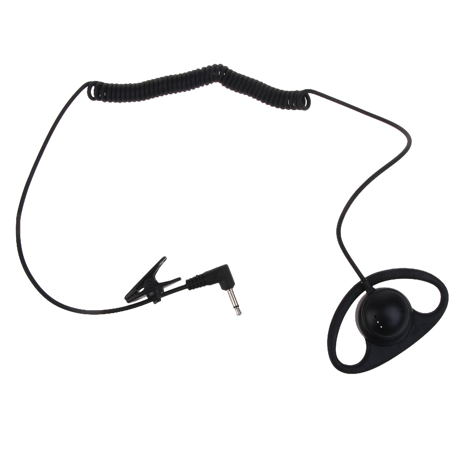 Yuly 3.5mm D-Shape Receive Only Headset - ABS & Metal Walkie-Talkie Earphone with 55cm Cable for Two-Way Radios, Security, and Dispatch Communication | Perfect for Security Guards, Event Staff & Warehouse Workers