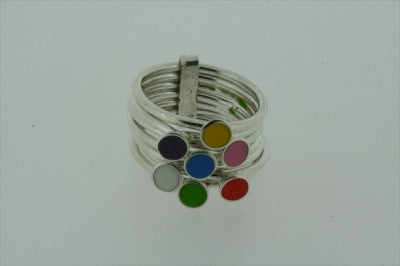 Colorful Week Rings for Women - 7 Pack Adjustable Stackable Fashion Rings Set - Perfect for Daily Wear, Parties, and Gifting