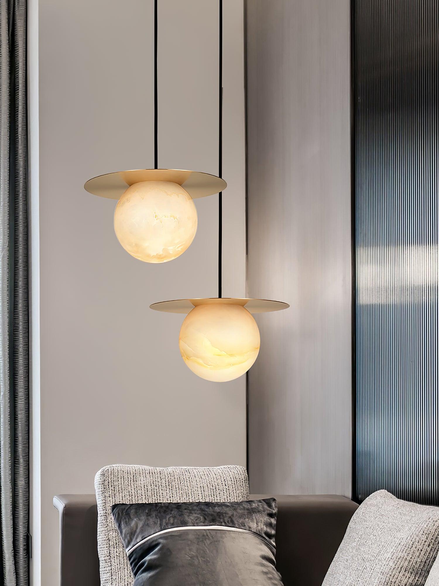 Modern Borra Pendant Light - Elegant Glass Hanging Lamp for Dining Room, Kitchen Island, or Bedroom - Adjustable Height & Warm White Lighting