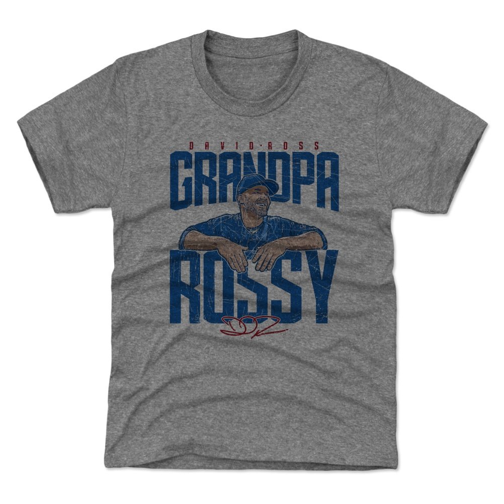 500 LEVEL David Ross Kids Baseball T-Shirt - Grandpa Style Youth Tee for Baseball Fans - Perfect for Games, School, and Casual Wear