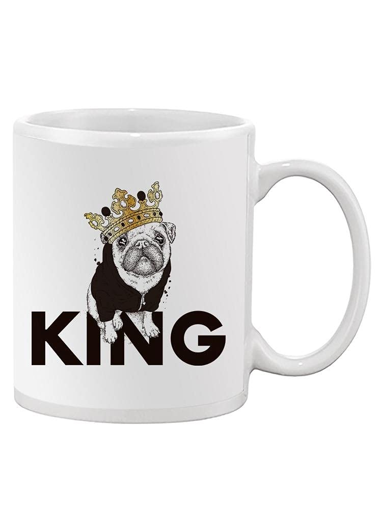 Royal Pug Crown Mug - Funny Unisex Coffee Cup for Office & Home