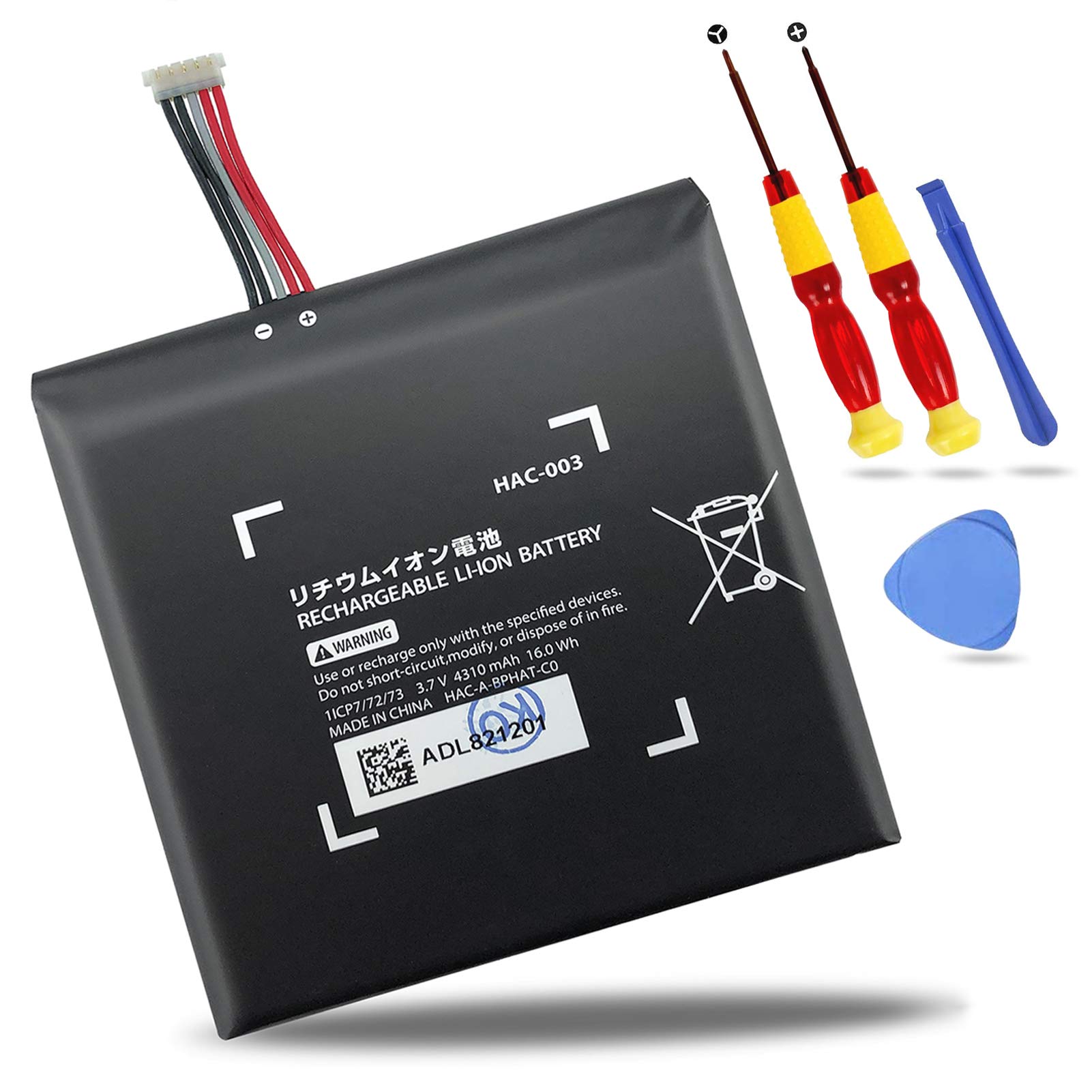 Nintendo Switch Battery Replacement HAC-003 - 3.7V 4310mAh 16Wh Internal Battery Pack for Switch Console HAC-001 | Perfect for Gaming on the Go & Extended Play Sessions