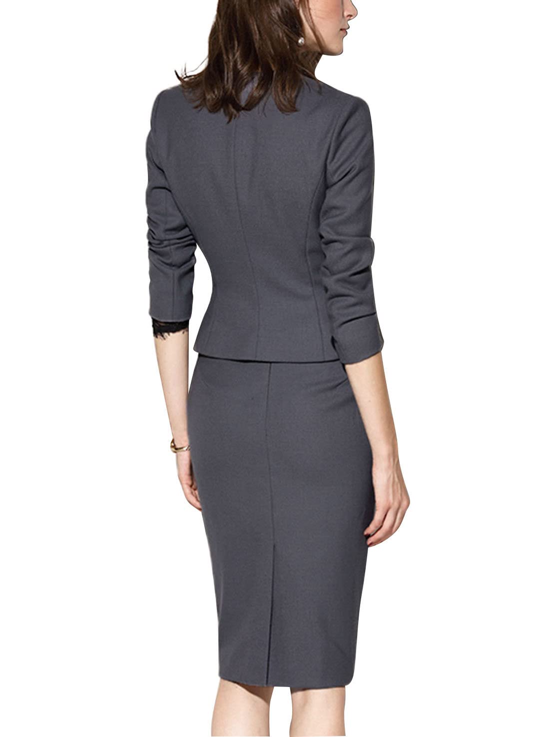 Women's 2-Piece Business Suit Set - One Button Blazer & Pencil Skirt for Office & Formal Wear | Professional Work Attire, Job Interviews & Corporate Events