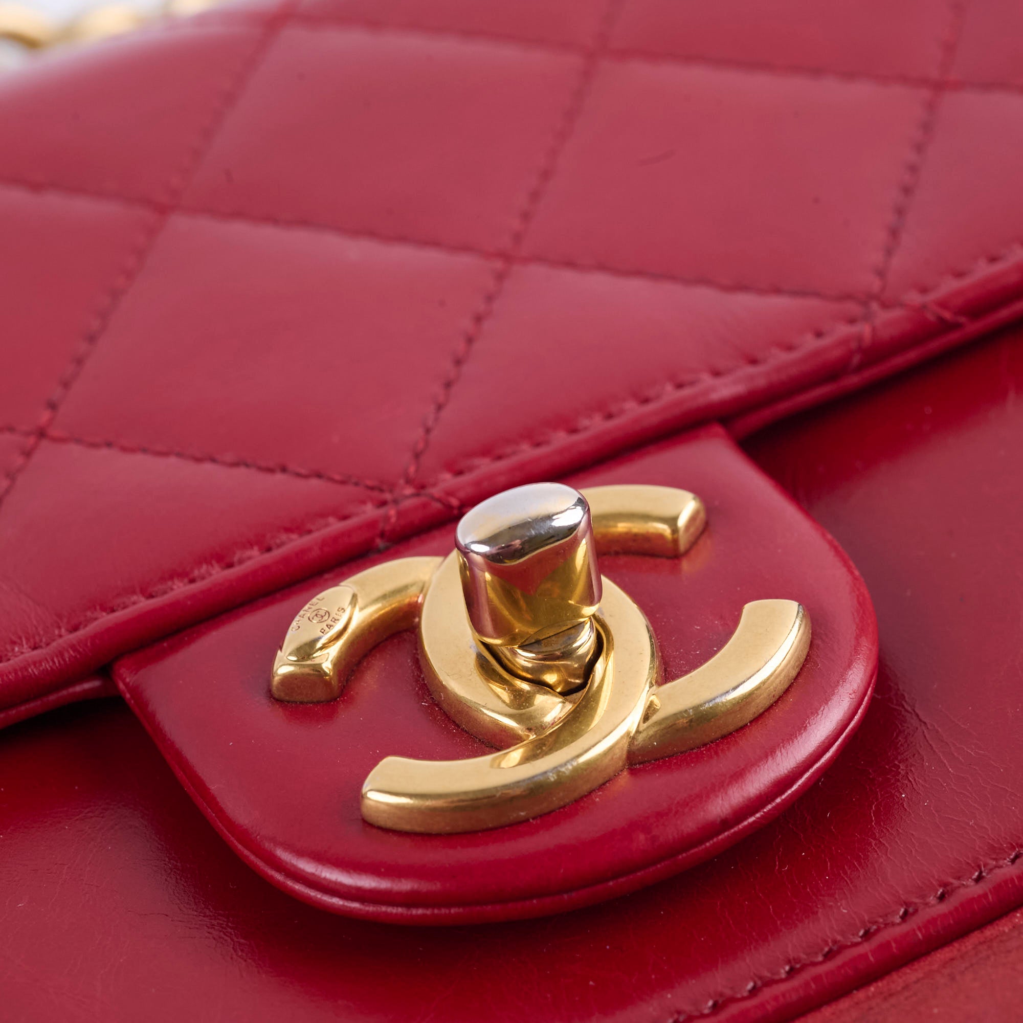 Chanel Classic Flap Bag in Seasonal Red Calfskin Leather - Perfect for Parties, Dates & Special Occasions