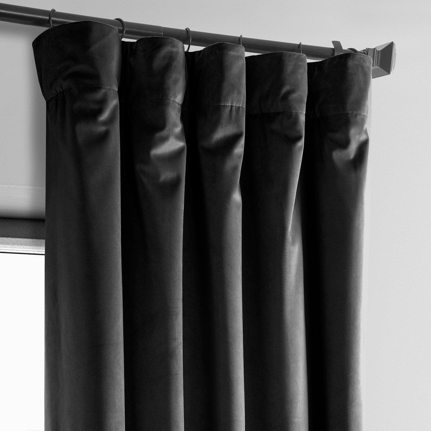 Blackout Curtains for Bedroom - Plush Velvet Black Heritage Design, Thermal Insulated & Noise Reducing Window Drapes - Perfect for Home Theater, Nursery & Light-Sensitive Sleepers