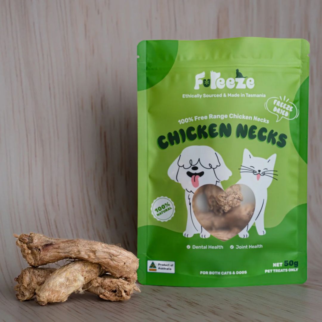 Premium Freeze-Dried Free-Range Chicken Necks for Dogs – 50g | Natural Dental Chews, High-Protein Treats | Perfect for Training, Teething & Oral Health