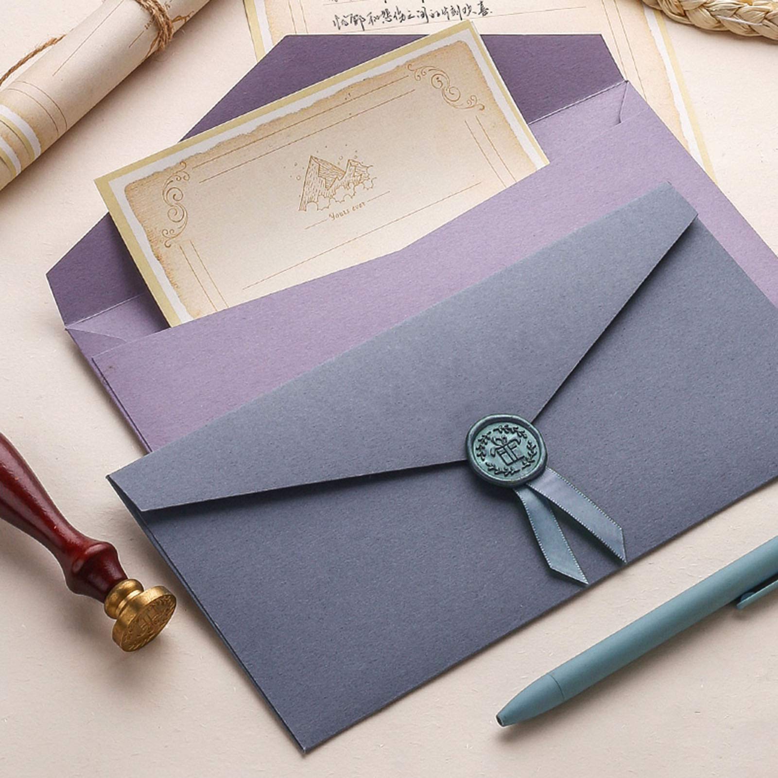 60 PCS Metallic Colorful Invitation Envelopes 8.7x4.3 Inch - Gift Card & Cash Envelopes for Weddings, Parties, Greeting Cards and Money Gifts (60 Pack)