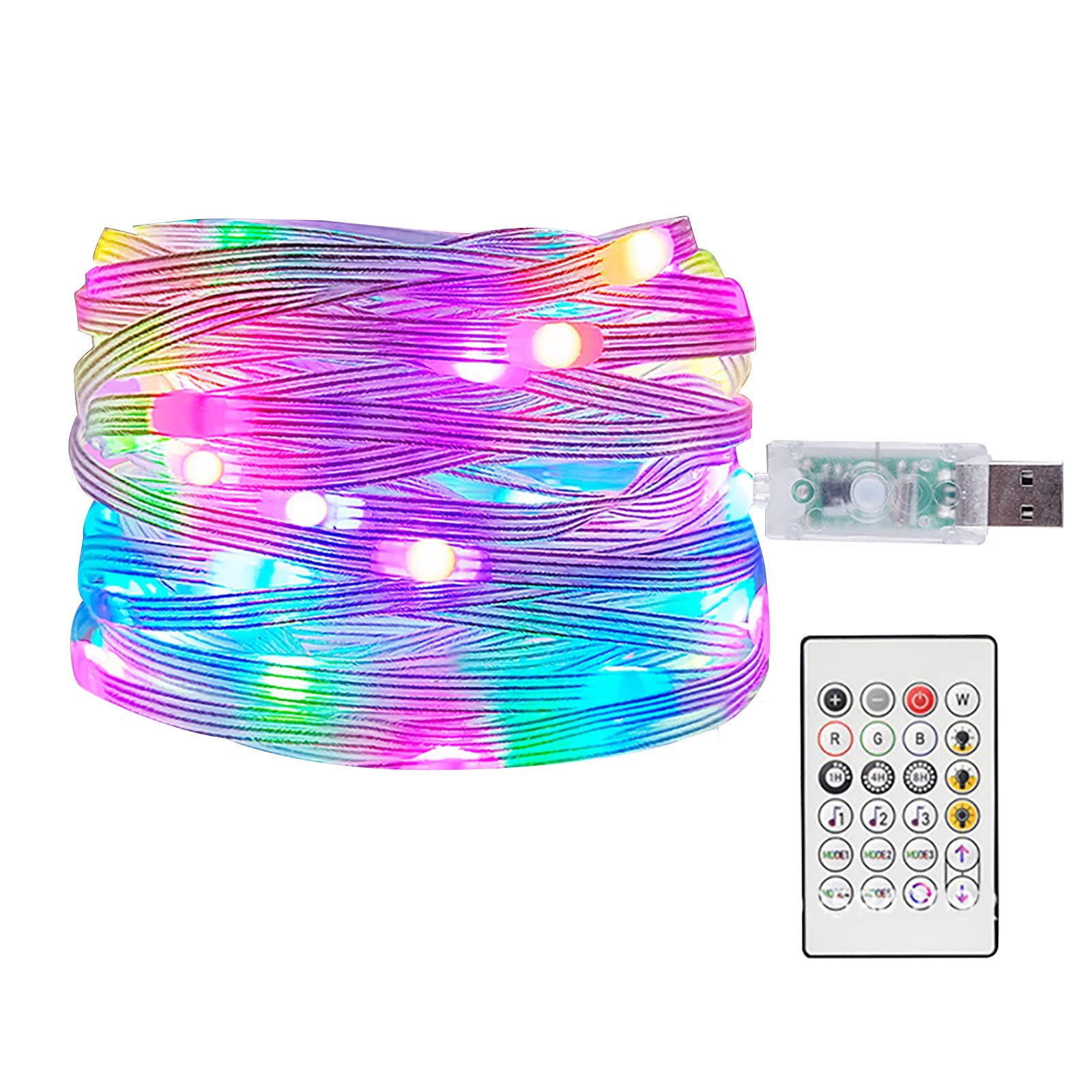 FungPull LED Bluetooth RGB String Lights - APP Controlled Music Sync, Waterproof Copper Wire, Decorative Christmas & Party Lighting for Indoor/Outdoor Use - Green
