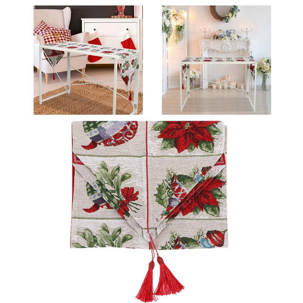 Zerodis Christmas Table Runner - Festive Red Holiday Table Linens with Grid Pattern for Christmas, New Year & Party Decorations - Perfect for Dining Tables, Buffets, and Holiday Entertaining