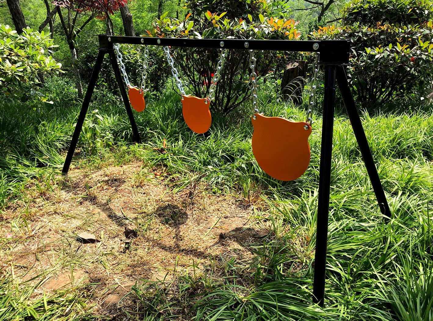 Highwild AR500 Steel Target Stand - Complete Shooting Target System Kit with 3 Targets for Outdoor Range Practice & Tactical Training