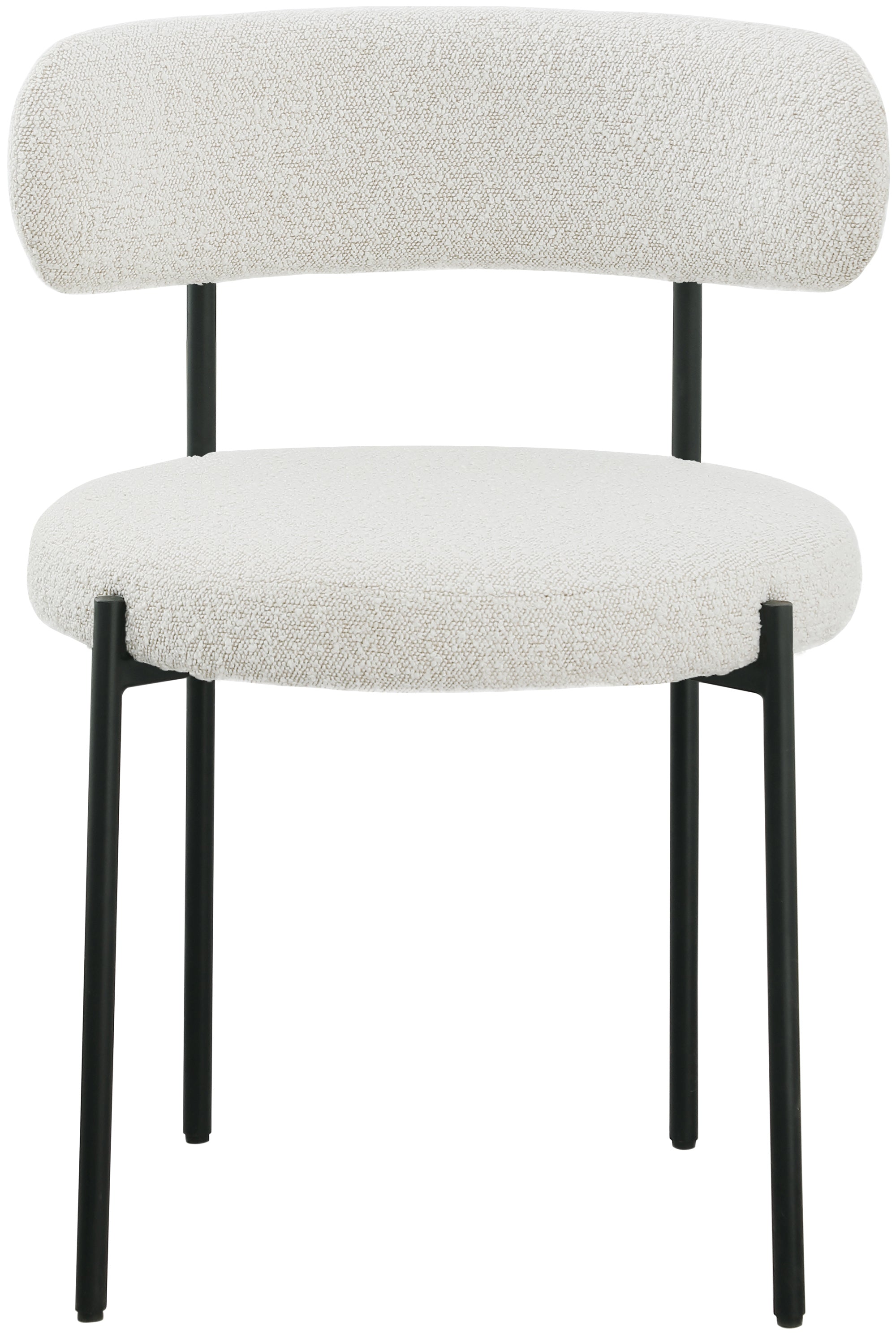 Luxury Boucle Fabric Dining Chair - Modern Upholstered Accent Chair for Dining Room, Living Room & Office - Soft & Comfortable Seat with Sturdy Metal Legs