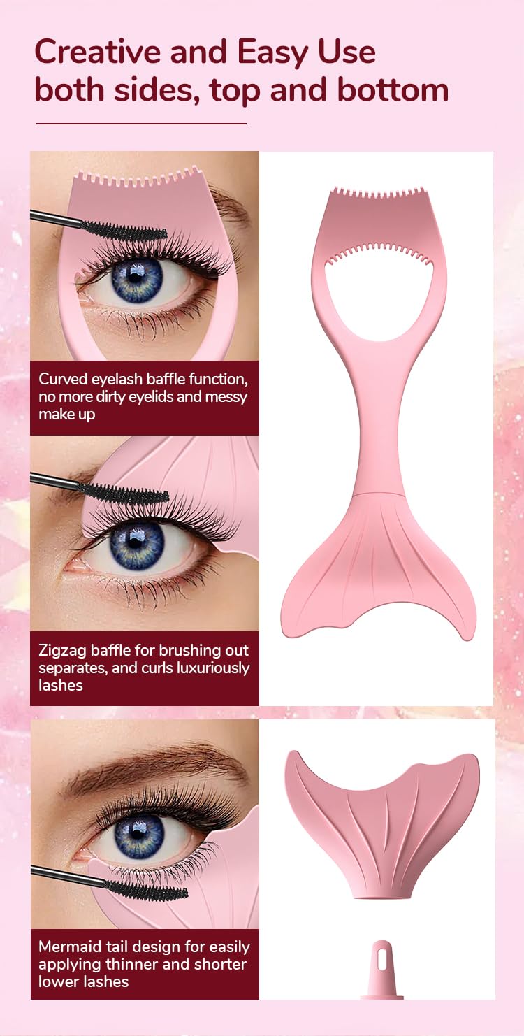 Vitalogy Reusable Silicone Eyeliner Mascara Shield & Eyebrow Comb - 3-in-1 Makeup Tool for Beginners | Perfect for Precise Eyeliner, Mascara Application & Eyebrow Styling | Great for Everyday Makeup, Professional Looks & Cosplay Costumes - 1 Piece