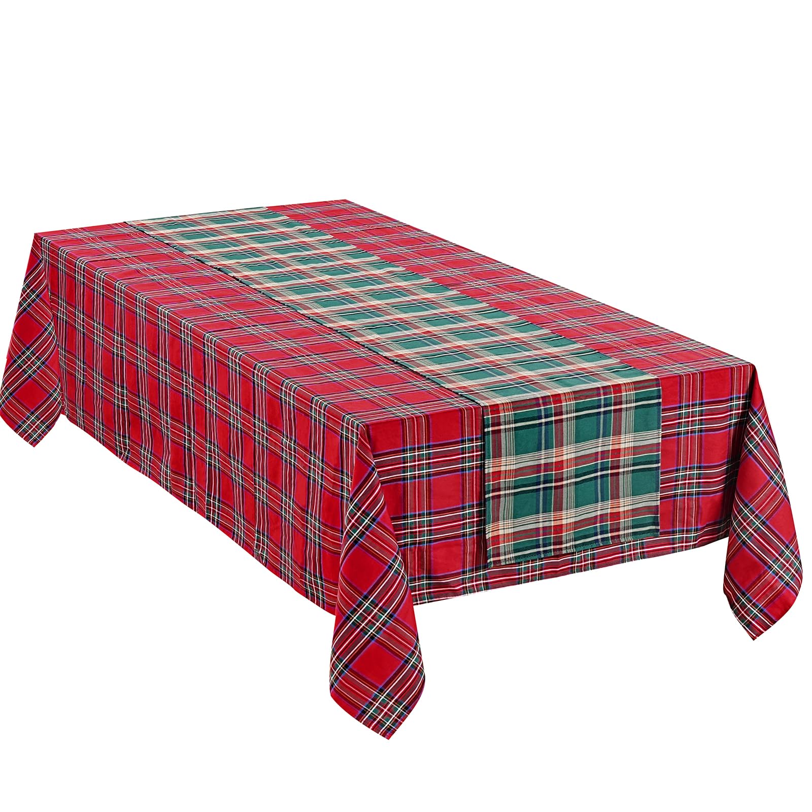 2 Pack Green Buffalo Plaid Table Runner 13x84 Inch - Christmas Kitchen Dining Party Decor, Holiday Table Linens for Festive Gatherings & Home Decoration