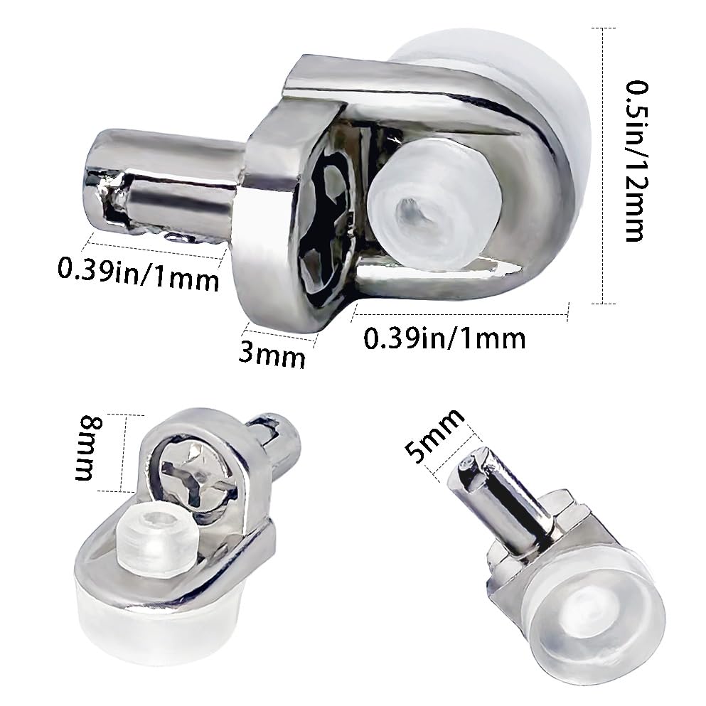 20 Pcs 1/5 Inch 5mm Stainless Steel Shelf Support Pegs - Heavy Duty Metal Shelf Pins & Cabinet Bracket Clips - Durable Shelf Holder Replacement Pegs for Bookshelves, Cabinets, Closets & DIY Furniture Projects