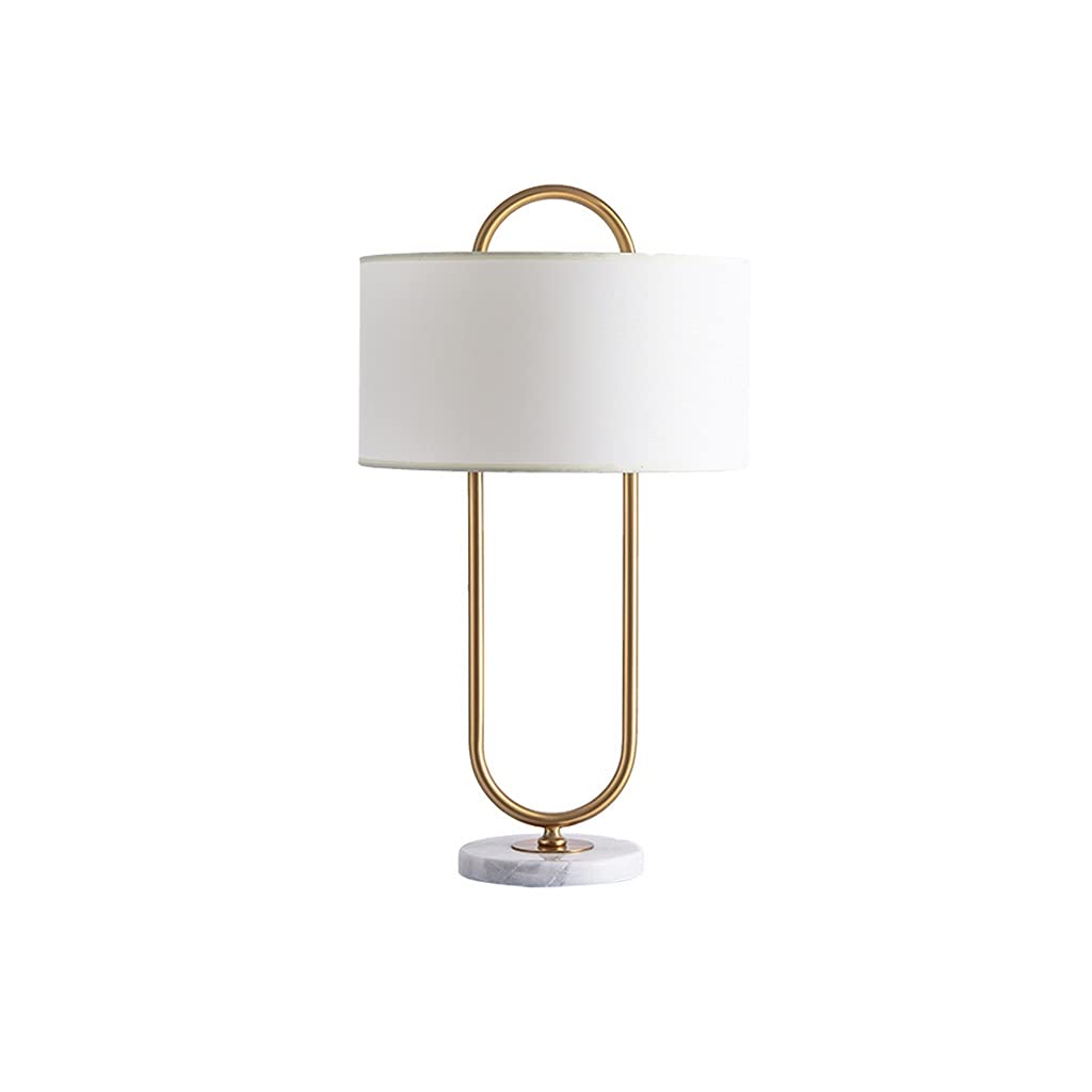 Modern Small Desk Lamp with Fabric Shade - Simple Decorative Table Lamp for Bedroom, Living Room & Nightstand - White Reading Light for Home Office, Study & Cozy Spaces