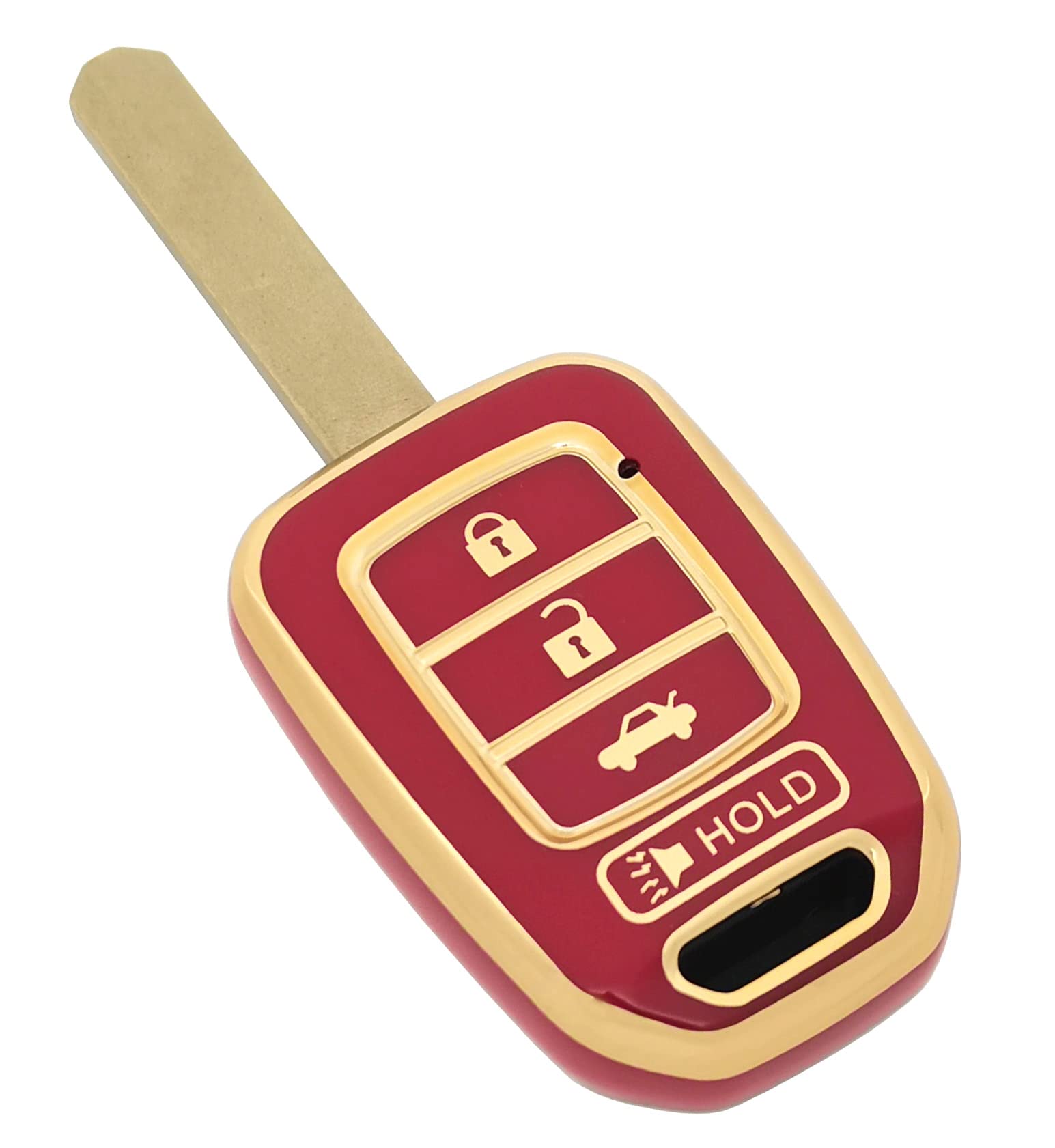 Premium Key Fob Cover Case for Honda Accord Civic CR-V HR-V - Durable Remote Key Holder Protector with Keyless Entry Sleeve (Red, 1 Pack) - Perfect for Daily Use, Car Protection & Key Organization